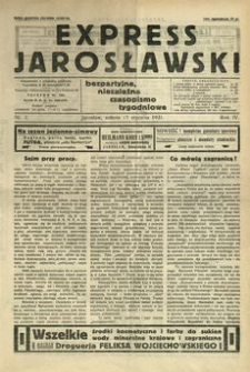 Express Jarosławski : bezpartyjne, niezależne czasopismo tygodniowe. 1931, R. 4, nr 3 (styczeń)