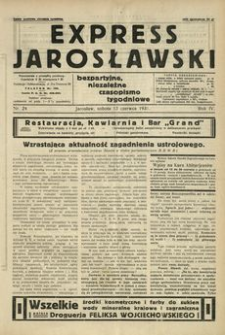 Express Jarosławski : bezpartyjne, niezależne czasopismo tygodniowe. 1931, R. 4, nr 24 (czerwiec)