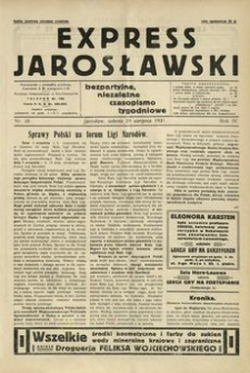 Express Jarosławski : bezpartyjne, niezależne czasopismo tygodniowe. 1931, R. 4, nr 35 (sierpień)