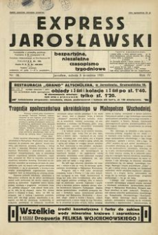 Express Jarosławski : bezpartyjne, niezależne czasopismo tygodniowe. 1931, R. 4, nr 36 (wrzesień)