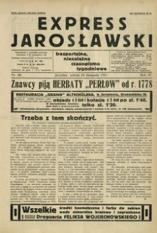 Express Jarosławski : bezpartyjne, niezależne czasopismo tygodniowe. 1931, R. 4, nr 48 (listopad)