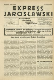 Express Jarosławski : bezpartyjne, niezależne czasopismo tygodniowe. 1932, R. 5, nr 27 (lipiec)