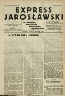 Express Jarosławski : bezpartyjne, niezależne czasopismo tygodniowe. 1932, R. 5, nr 53 (grudzień)