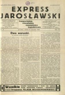 Express Jarosławski : bezpartyjne, niezależne czasopismo tygodniowe. 1933, R. 6, nr 3 (styczeń)