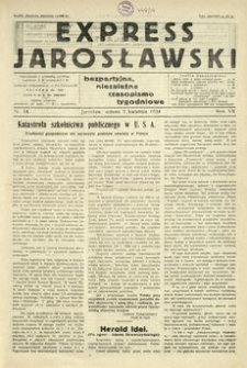 Express Jarosławski : bezpartyjne, niezależne czasopismo tygodniowe. 1934, R. 7, nr 14 (kwiecień)