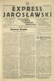 Express Jarosławski : bezpartyjne, niezależne czasopismo tygodniowe. 1934, R. 7, nr 20 (maj)