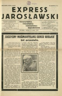 Express Jarosławski : bezpartyjne, niezależne czasopismo tygodniowe. 1935, R. 8, nr 20 (maj)