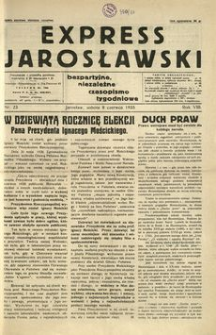 Express Jarosławski : bezpartyjne, niezależne czasopismo tygodniowe. 1935, R. 8, nr 23 (czerwiec)