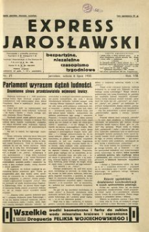 Express Jarosławski : bezpartyjne, niezależne czasopismo tygodniowe. 1935, R. 8, nr 27 (lipiec)
