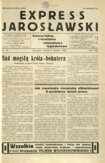 Express Jarosławski : bezpartyjne, niezależne czasopismo tygodniowe. 1935, R. 8, nr 31 (sierpień)