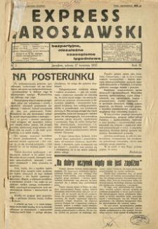 Express Jarosławski : bezpartyjne, niezależne czasopismo tygodniowe. 1937, R. 10, nr 1 (kwiecień)