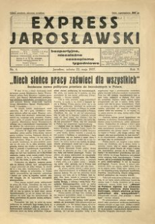 Express Jarosławski : bezpartyjne, niezależne czasopismo tygodniowe. 1937, R. 10, nr 6 (maj)