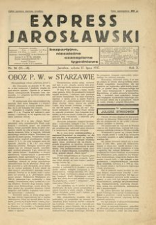 Express Jarosławski : bezpartyjne, niezależne czasopismo tygodniowe. 1937, R. 10, nr 13-14 (lipiec)