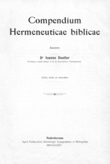 Compendium Hermeneuticae biblicae