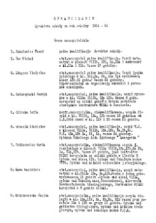 Sprawozdanie dyrektora szkoły za rok szkolny 1954/55