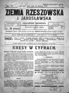 Ziemia Rzeszowska i Jarosławska : czasopismo narodowe. 1925, R. 7, nr 3-18
