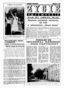 Życie Przemyskie : tygodnik społeczny. 1975, R. 9, nr 33 (406) (13 sierpnia)