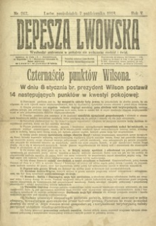 Depesza Lwowska. 1918, R. 5, nr 267 (7 października)