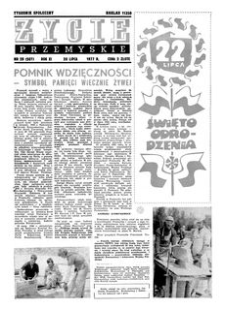 Życie Przemyskie : tygodnik społeczny. 1977, R. 11, nr 29 (507) (20 lipca)