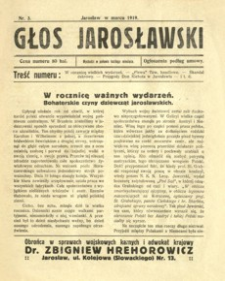 Głos Jarosławski. 1919, R. 1, nr 3 (marzec)