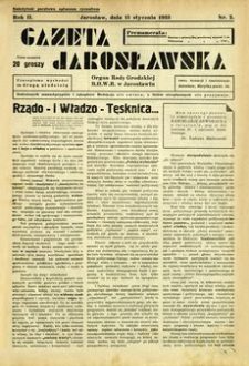 Gazeta Jarosławska : organ Rady Grodzkiej B. B. W. R. w Jarosławiu. 1933, R. 2, nr 2 (15 stycznia)