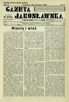 Gazeta Jarosławska : organ Rady Grodzkiej B. B. W. R. w Jarosławiu. 1933, R. 2, nr 5 (26 lutego)