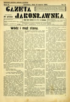 Gazeta Jarosławska : organ Rady Grodzkiej B. B. W. R. w Jarosławiu. 1933, R. 2, nr 6 (12 marca)