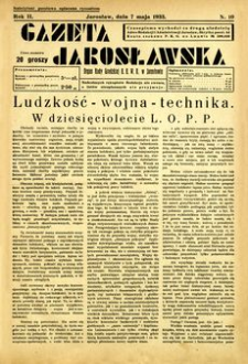 Gazeta Jarosławska : organ Rady Grodzkiej B. B. W. R. w Jarosławiu. 1933, R. 2, nr 10 (7 maja)