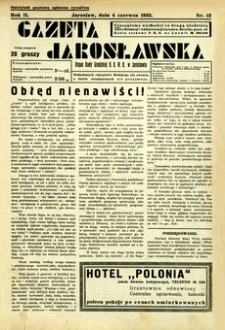 Gazeta Jarosławska : organ Rady Grodzkiej B. B. W. R. w Jarosławiu. 1933, R. 2, nr 12 (4 czerwca)