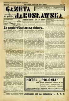 Gazeta Jarosławska : organ Rady Grodzkiej B. B. W. R. w Jarosławiu. 1933, R. 2, nr 15 (16 lipca)