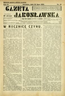 Gazeta Jarosławska : organ Rady Grodzkiej B. B. W. R. w Jarosławiu. 1933, R. 2, nr 16 (30 lipca)