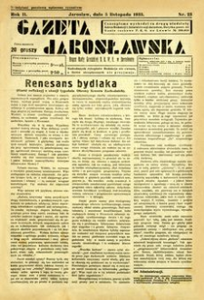 Gazeta Jarosławska : organ Rady Grodzkiej B. B. W. R. w Jarosławiu. 1933, R. 2, nr 23 (5 listopada)