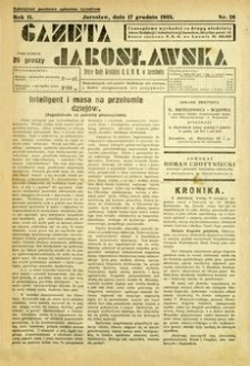 Gazeta Jarosławska : organ Rady Grodzkiej B. B. W. R. w Jarosławiu. 1933, R. 2, nr 26 (17 grudnia)