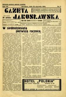 Gazeta Jarosławska : organ Rady Grodzkiej B. B. W. R. w Jarosławiu. 1934, R. 3, nr 2 (28 stycznia)
