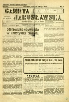 Gazeta Jarosławska : organ Rady Grodzkiej B. B. W. R. w Jarosławiu. 1934, R. 3, nr 4 (25 lutego)