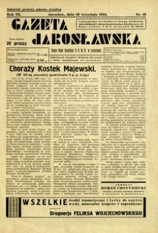 Gazeta Jarosławska : organ Rady Grodzkiej B. B. W. R. w Jarosławiu. 1934, R. 3, nr 19 (30 września)