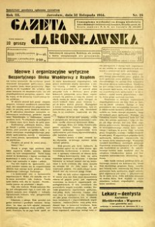 Gazeta Jarosławska : organ Rady Grodzkiej B. B. W. R. w Jarosławiu. 1934, R. 3, nr 23 (25 listopada)
