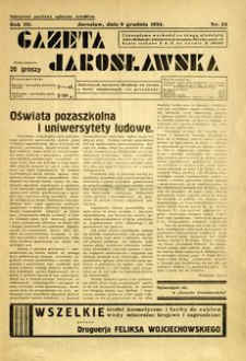 Gazeta Jarosławska : organ Rady Grodzkiej B. B. W. R. w Jarosławiu. 1934, R. 3, nr 24 (9 grudnia)