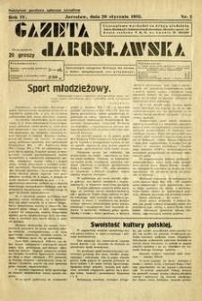 Gazeta Jarosławska. 1935, R. 4, nr 2 (20 stycznia)