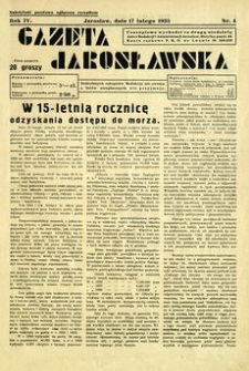 Gazeta Jarosławska. 1935, R. 4, nr 4 (17 lutego)