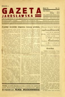 Gazeta Jarosławska : tygodnik poświęcony sprawom gospodarczo-społecznym miasta i powiatu. 1937, R. 6, nr 2 (10 stycznia)
