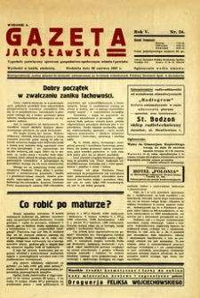 Gazeta Jarosławska : tygodnik poświęcony sprawom gospodarczo-społecznym miasta i powiatu. 1937, R. 5, nr 24 (20 czerwca)
