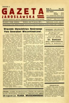 Gazeta Jarosławska : tygodnik poświęcony sprawom gospodarczo-społecznym miasta i powiatu. 1937, R. 5, nr 25 (27 czerwca)