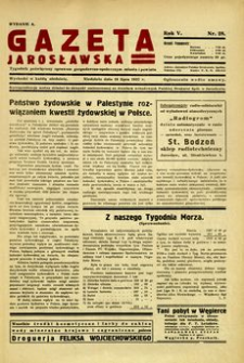 Gazeta Jarosławska : tygodnik poświęcony sprawom gospodarczo-społecznym miasta i powiatu. 1937, R. 5, nr 28 (18 lipca)