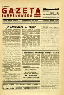 Gazeta Jarosławska : tygodnik poświęcony sprawom gospodarczo-społecznym miasta i powiatu. 1937, R. 5, nr 29 (25 lipca)