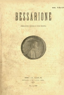 Bessarione : pubblicazione periodica di studi orientali. 1897, R. 2, nr 15-16 (lipiec-sierpień)