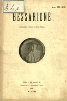 Bessarione : pubblicazione periodica di studi orientali. 1898, R. 2, nr 21-22 (styczeń-marzec)