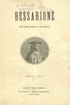 Bessarione : pubblicazione periodica di studi orientali. 1899, R. 3, nr 35-36 (maj-czerwiec)