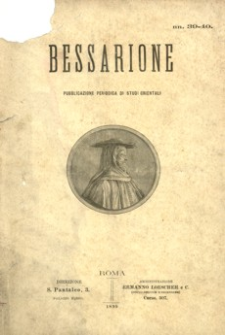 Bessarione : pubblicazione periodica di studi orientali. 1899, R. 4, nr 39-40 (wrzesień-październik)