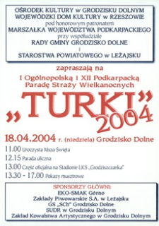 I Ogólnopolska i XII Podkarpacka Parada Straży Wielkanocnych „Turki” 2004 [Afisz]